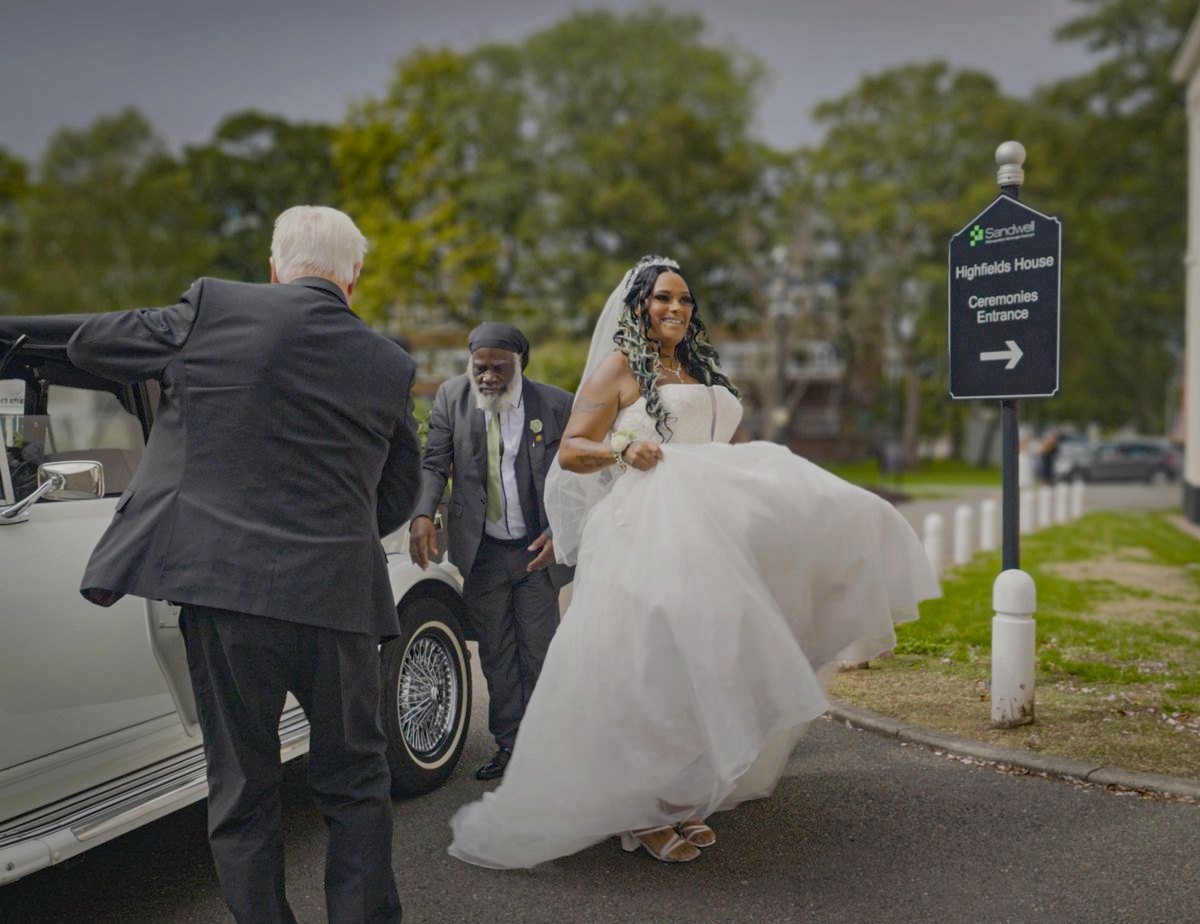 The bride arriving at the ceremony