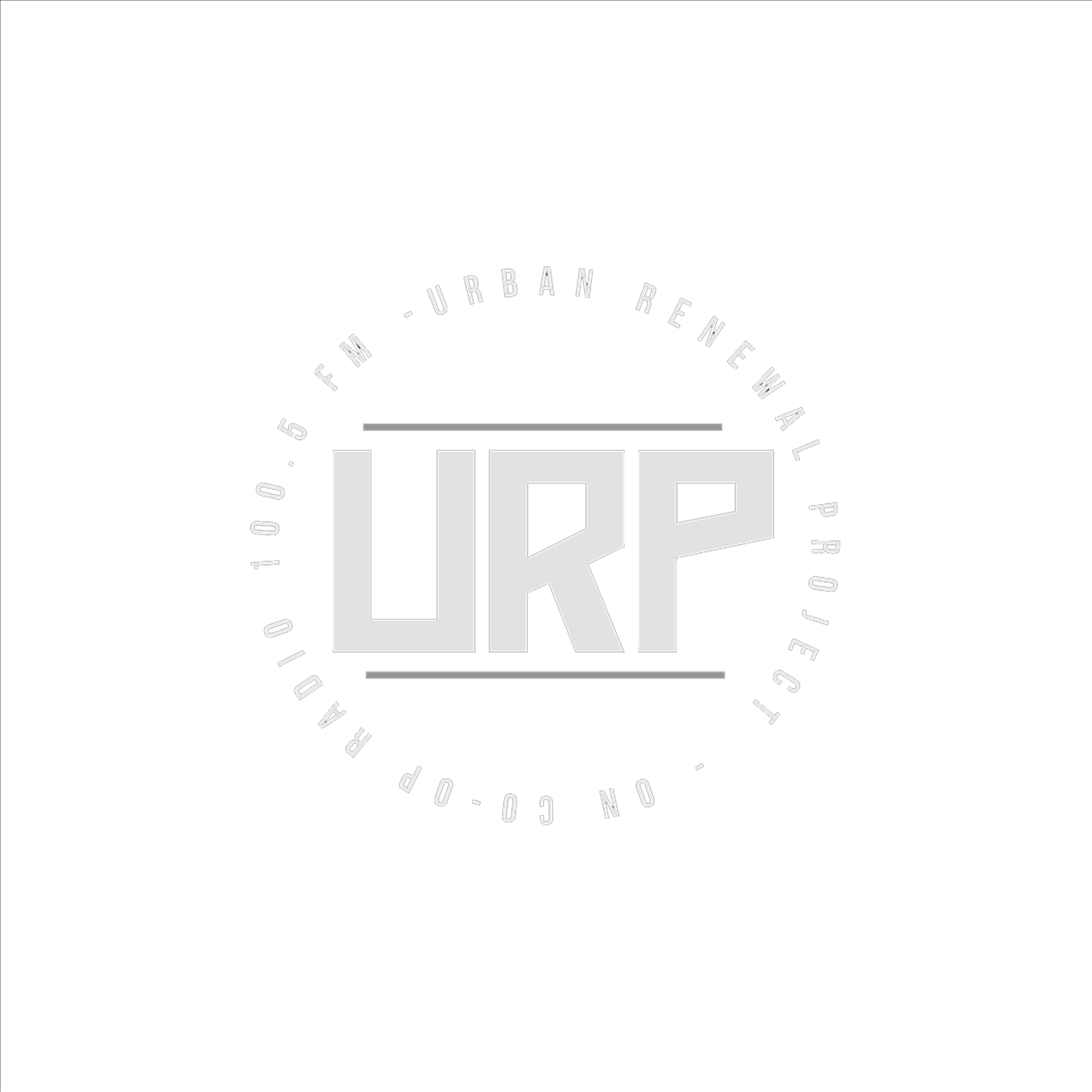 Logo design featuring the acronym URP surrounded by the words 'Urban Renewal Project.' The design has a circular shape with a modern aesthetic.