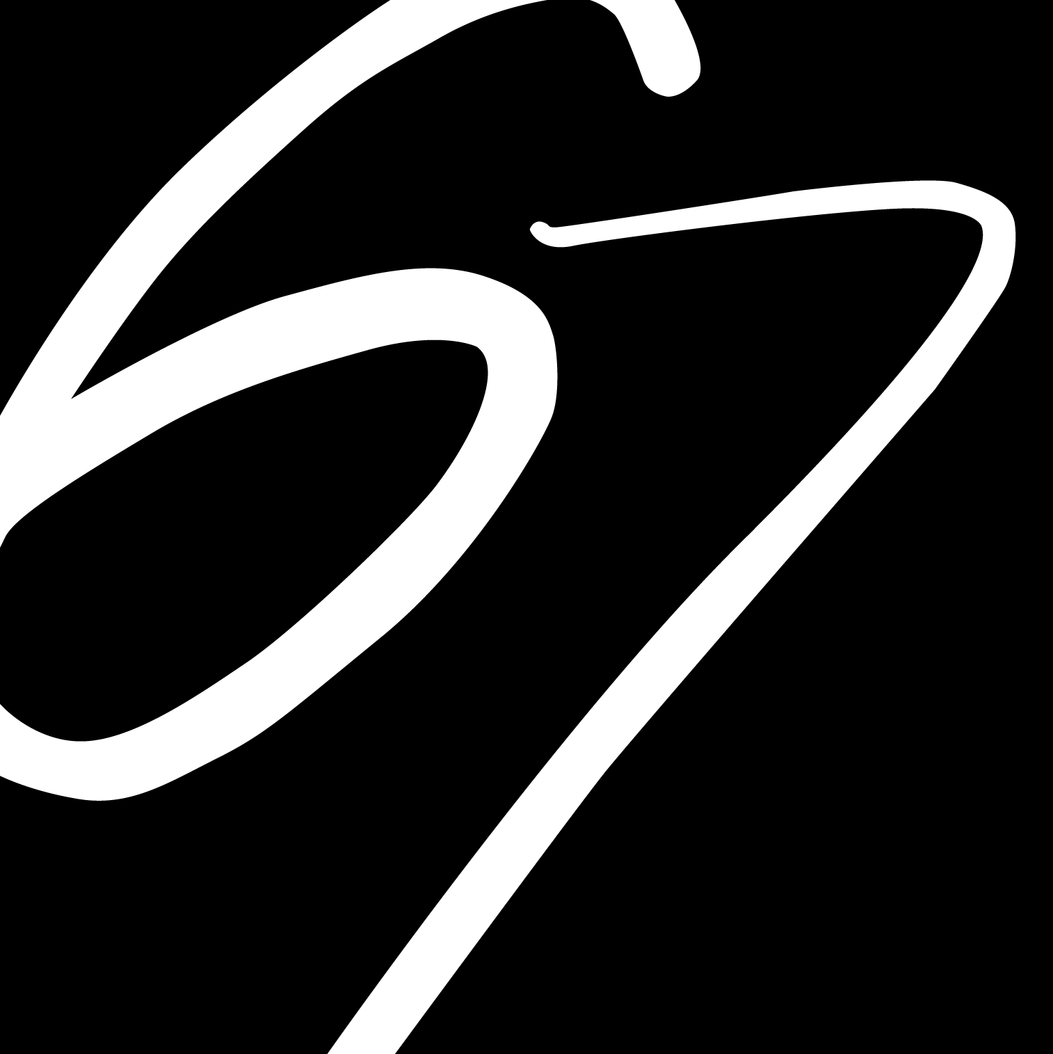 Abstract black and white design featuring flowing curved lines and shapes.